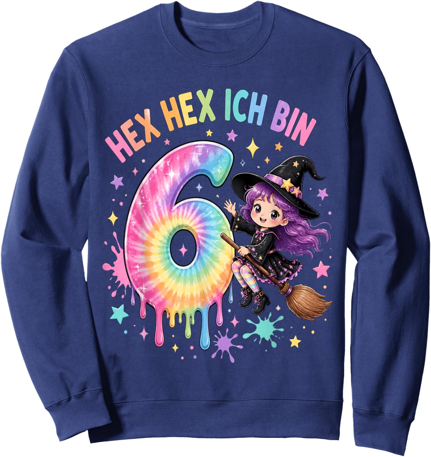 Hex Ich Bin 6 Hexen Geburtstag Geschenke für Mädchen Sweatshirt - Sweatshirt | Navy