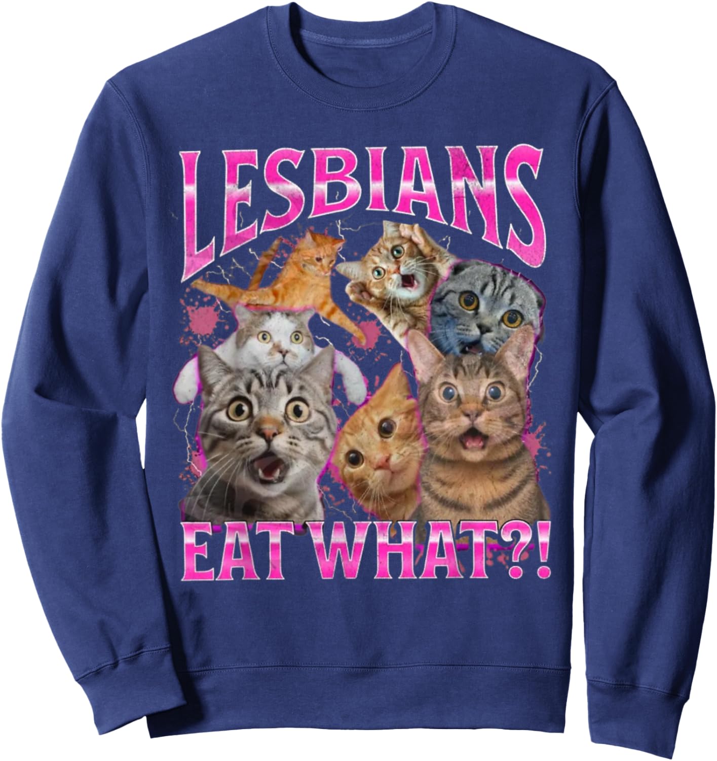 Gay Pride LGBTQ Funny Cat Gay Pride Humour Funny Cat Meme Sweatshirt - Sweatshirt | Navy
