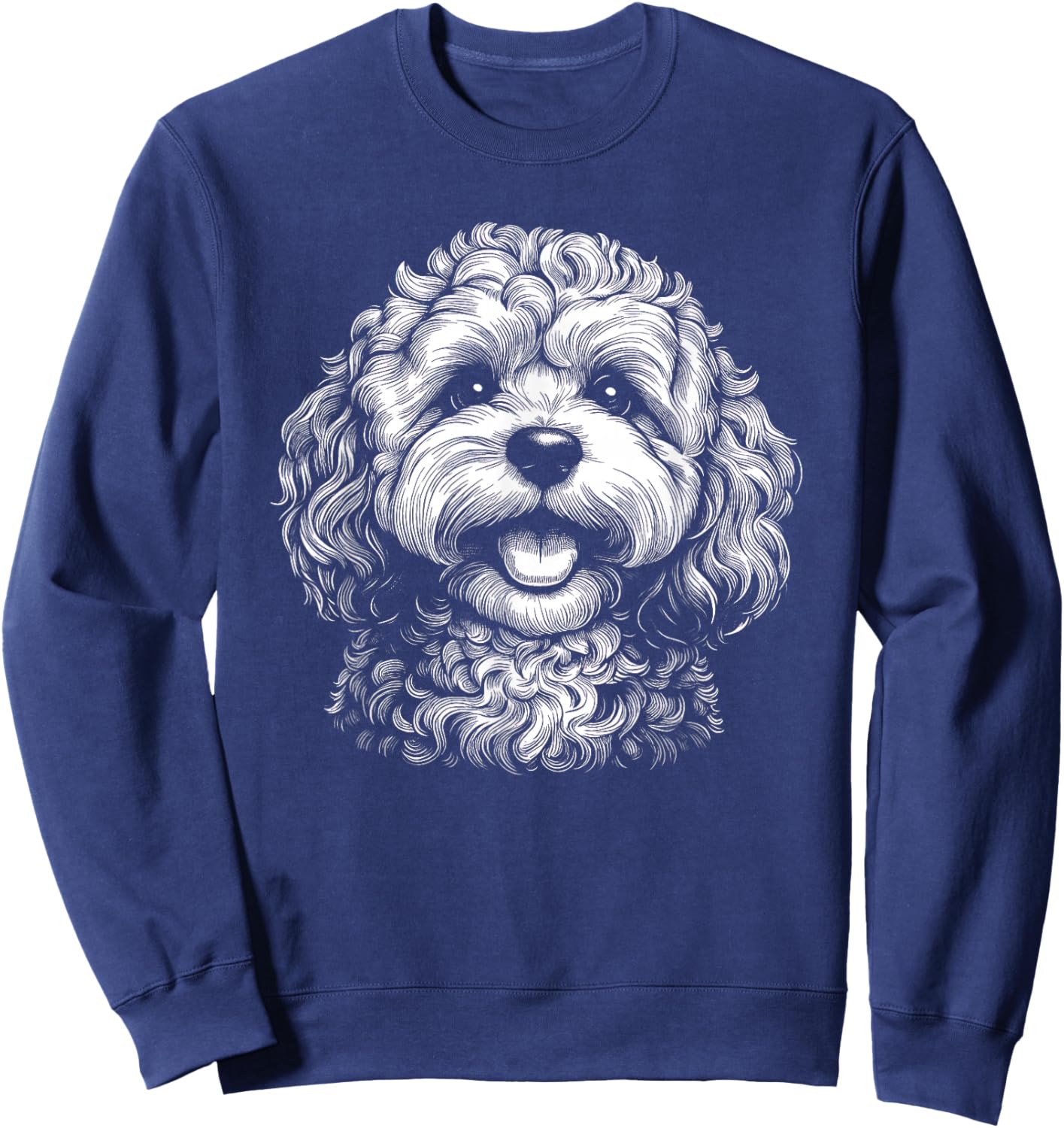 Cavapoo Dog Graphic Design Sweatshirt - Sweatshirt | Navy