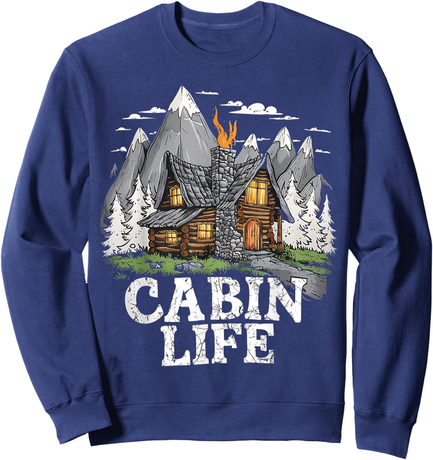 Logged Out Funny Log Cabin Life Mountain Ourdoor Camping Sweatshirt - Sweatshirt | Navy