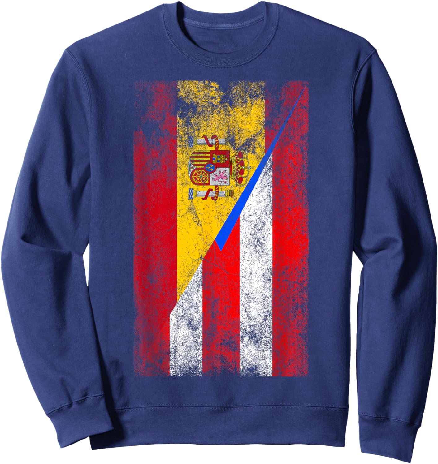 Spain & Puerto Rico Flags - Spanish Puerto Rican Sweatshirt - Sweatshirt | Navy