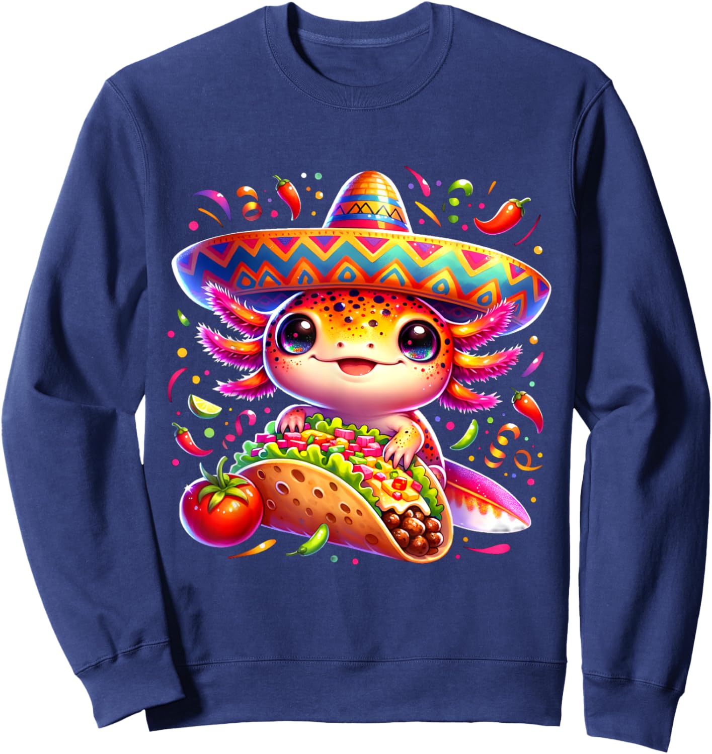 Axolotl Taco Cinco de Mayo Boys Girls Axolotl Cinco de Mayo Sweatshirt - Sweatshirt | Navy