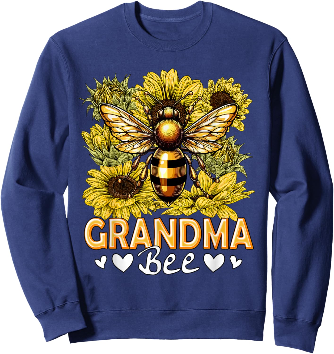 Bee Lover Grandma Costume Beekeeper Mother's Day Sunflowers Sweatshirt - Sweatshirt | Navy