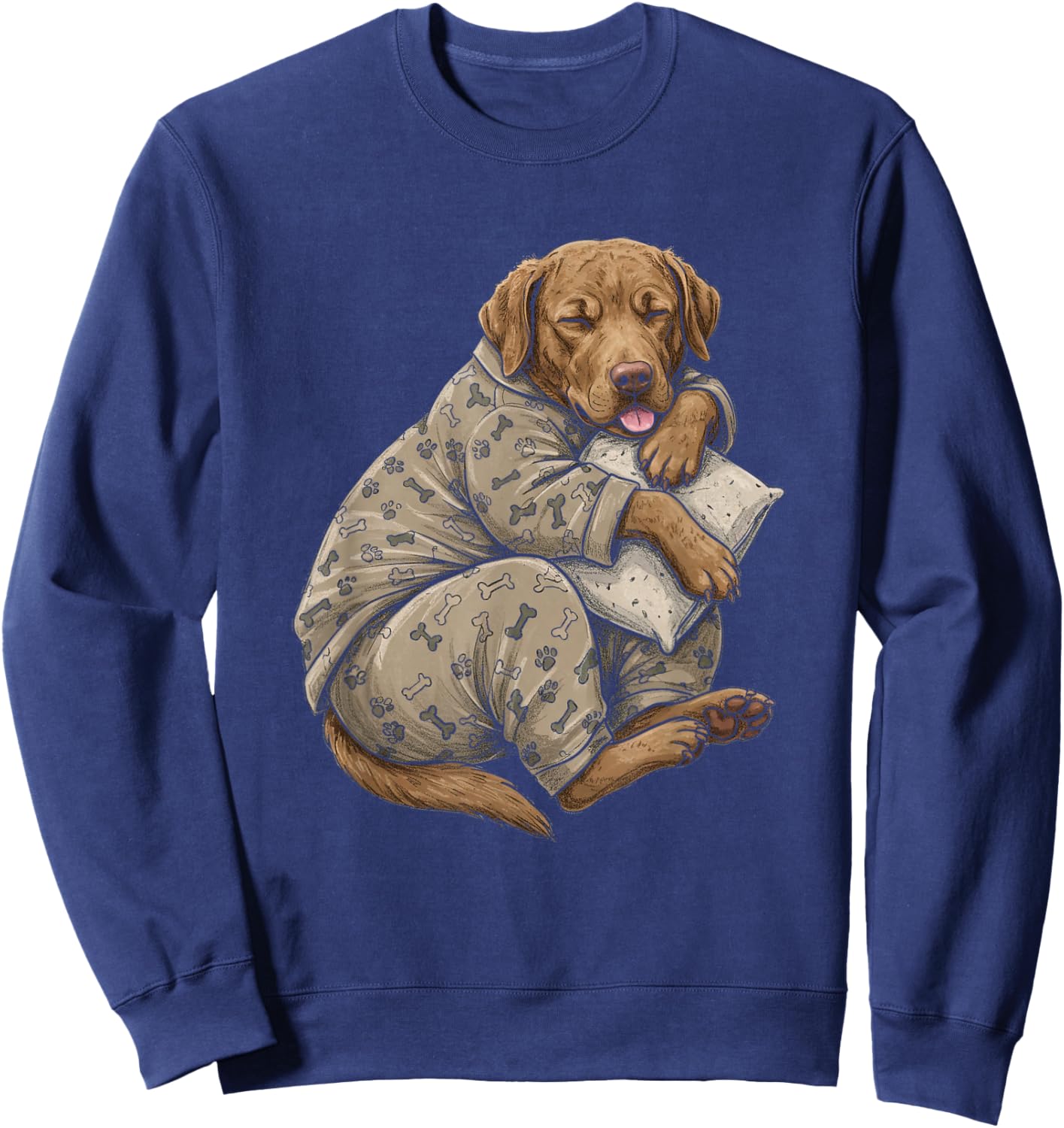 Funny Sleepy Chesapeake Bay Retriever Pajama Men Women Kids Sweatshirt - Sweatshirt | Navy