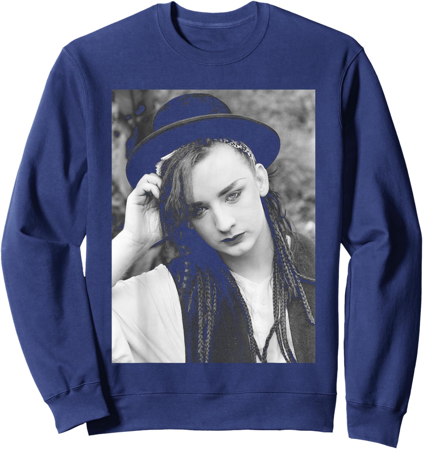 Boy George Singer of Pop Group Culture Club Portrait 1982 Sweatshirt - Sweatshirt | Navy