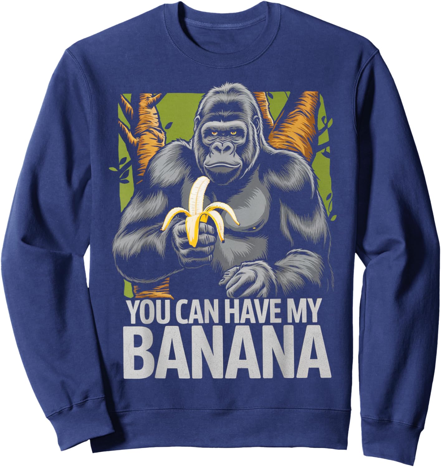 Funny Animal Gorilla Adult Humor Sweatshirt - Sweatshirt | Navy