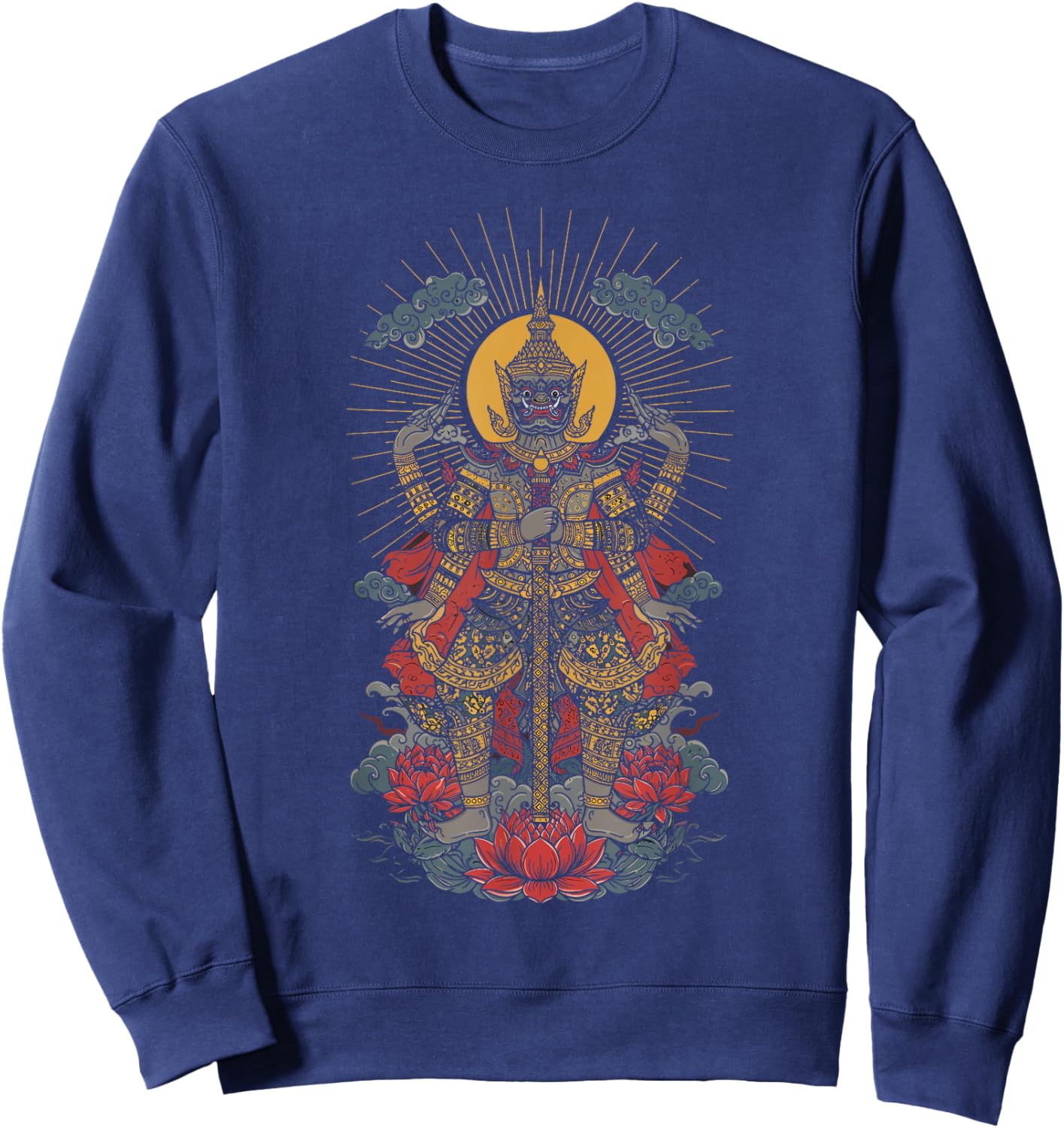 Traditional Khmer Hanuman Cambodian Mythology Design Sweatshirt - Sweatshirt | Navy