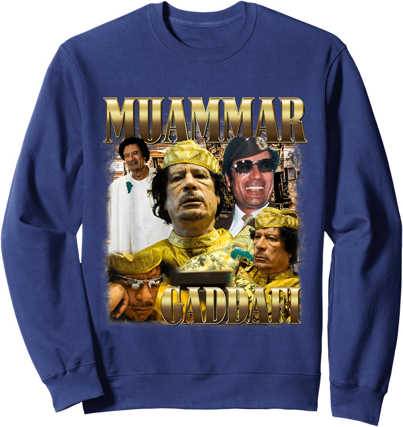 Libyan Dictator Muammar Gaddafi Dinar Revolutionary , Black, S Sweatshirt - Sweatshirt | Navy