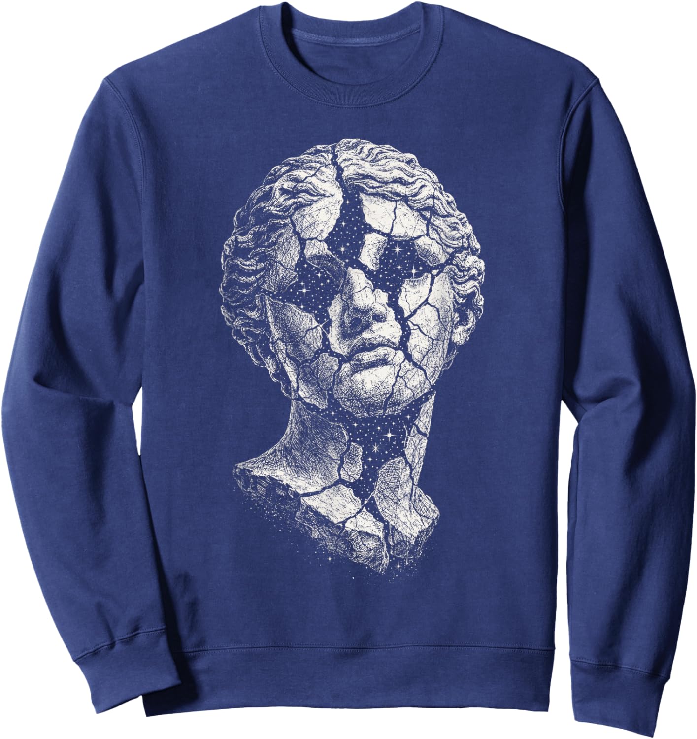 Statue Greek Roman Ethereal Grunge Y2K Alt Goth Aesthetic Sweatshirt - Sweatshirt | Navy
