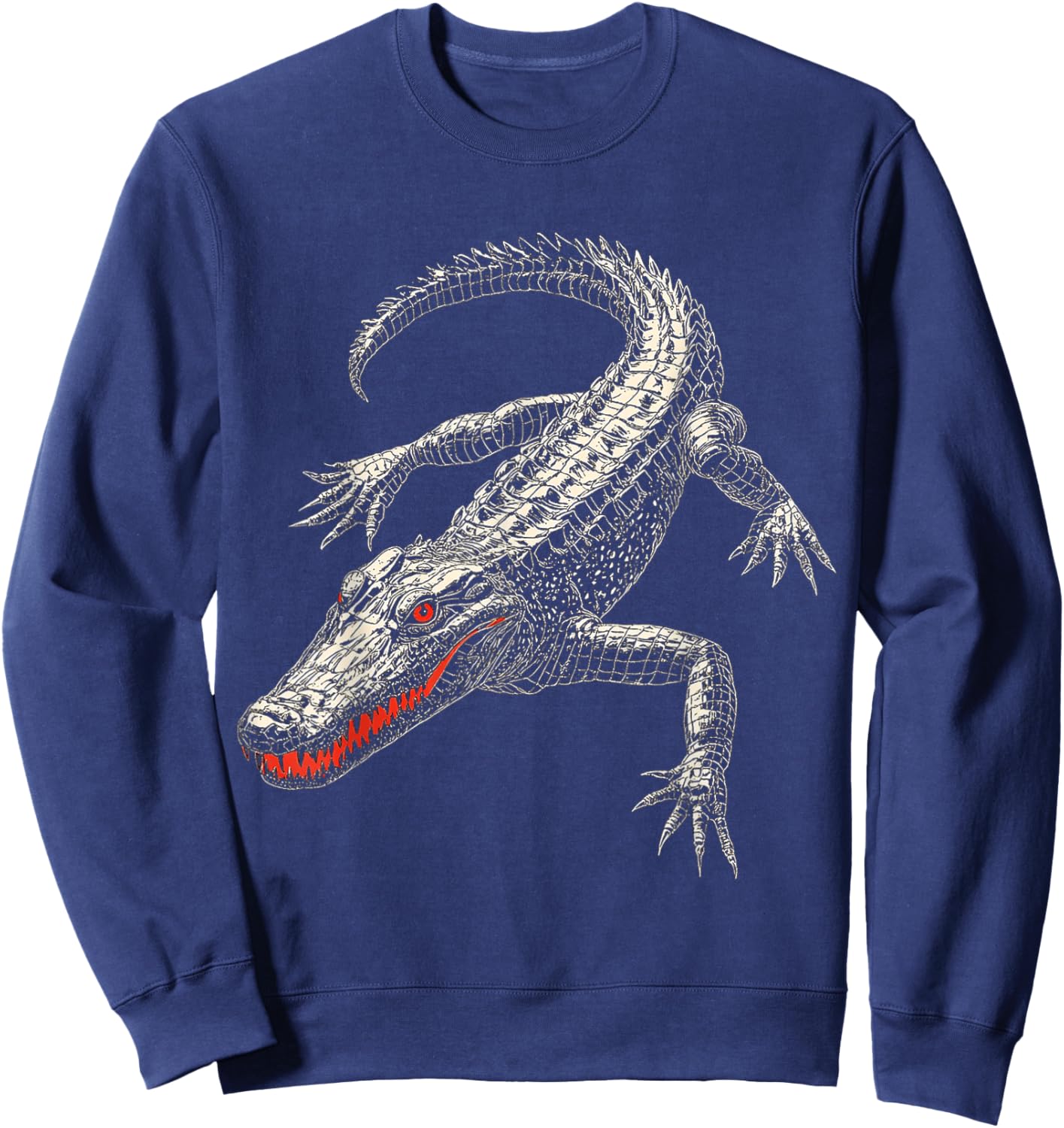 Crocodile Animal Graphic Artwork Crocodile Sweatshirt - Sweatshirt | Navy
