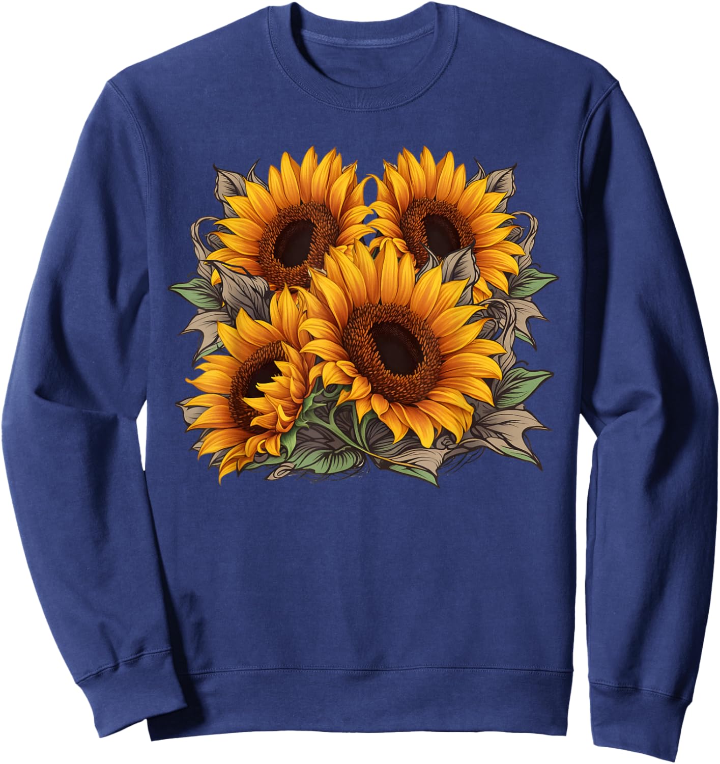 Vintage Sunflower Graphic Sweatshirt - Sweatshirt | Navy