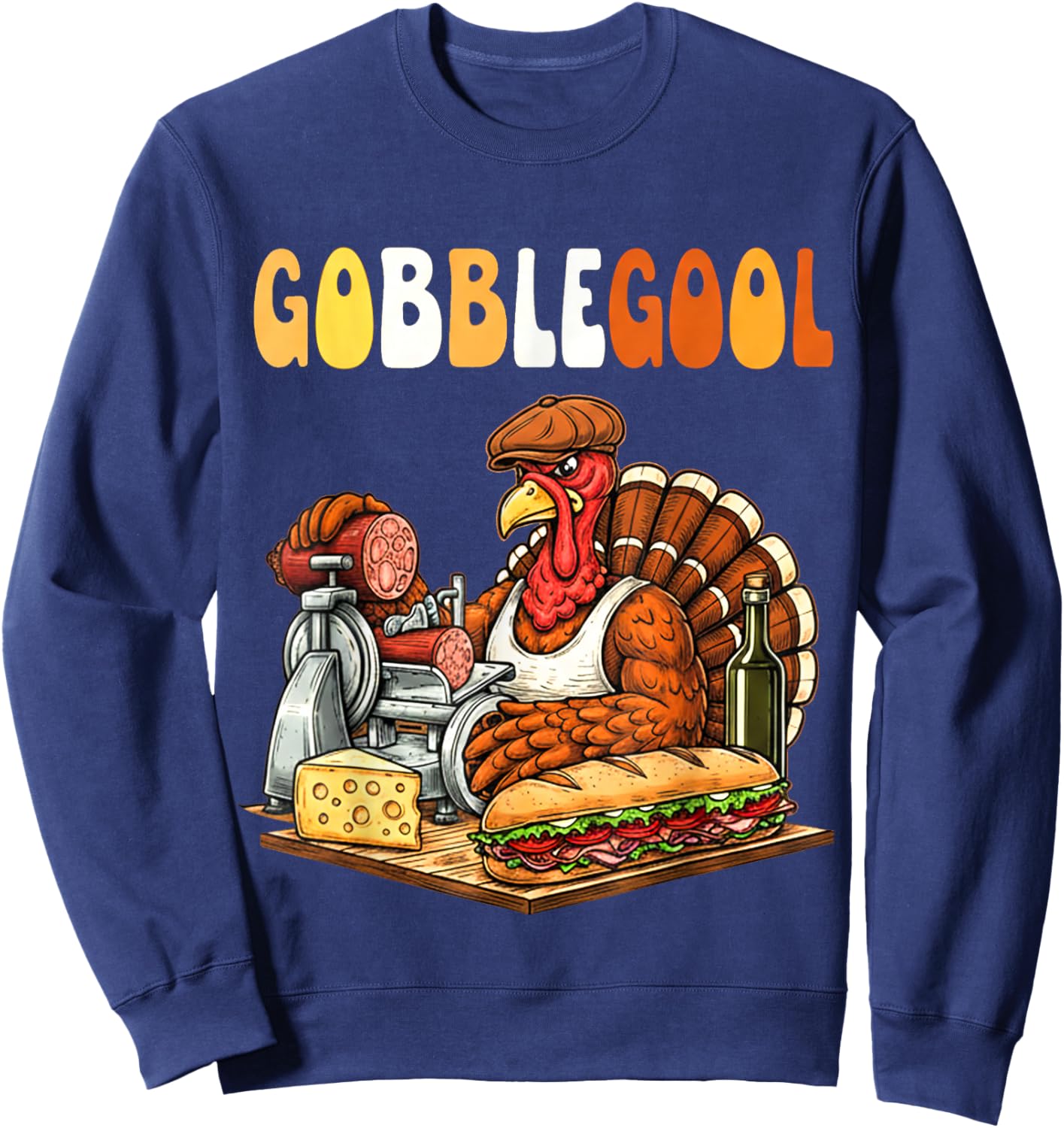 Gobblegool Turkey Thanksgiving Sweatshirt - Sweatshirt | Navy