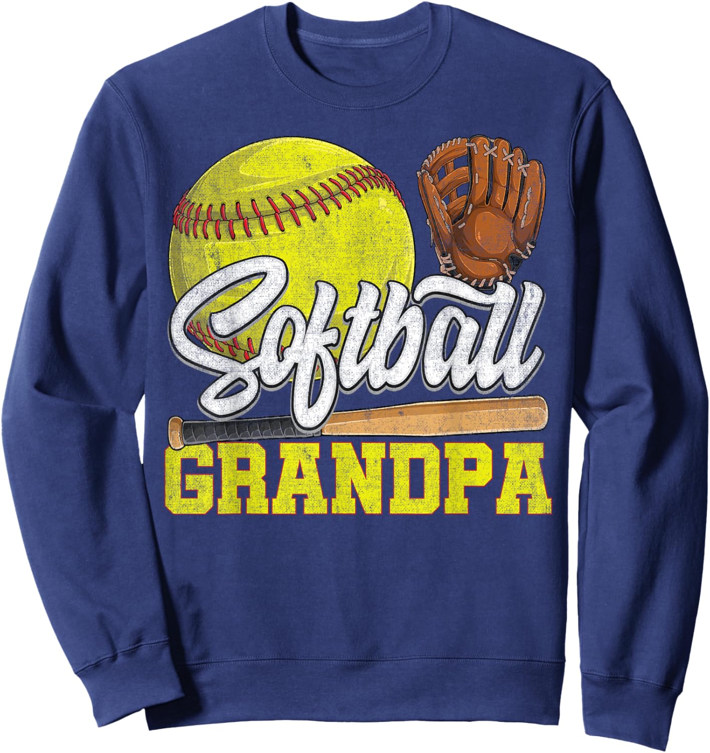 Softball Grandpa Softball Player Game Day Father's Day Gift Sweatshirt - Sweatshirt | Navy