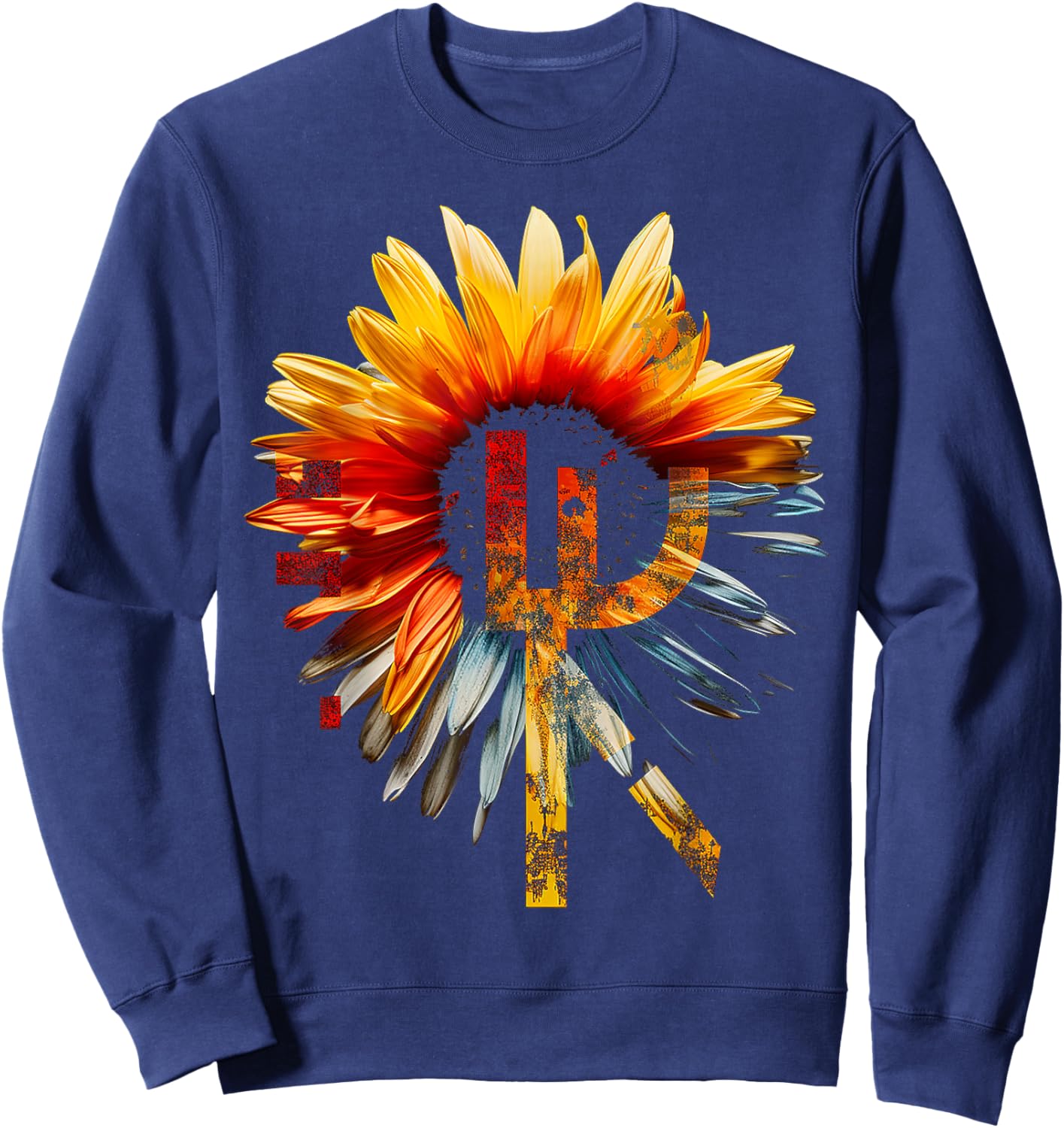 Blumenmalerei Motiv Kunst Kunst Blume Sweatshirt - Sweatshirt | Navy