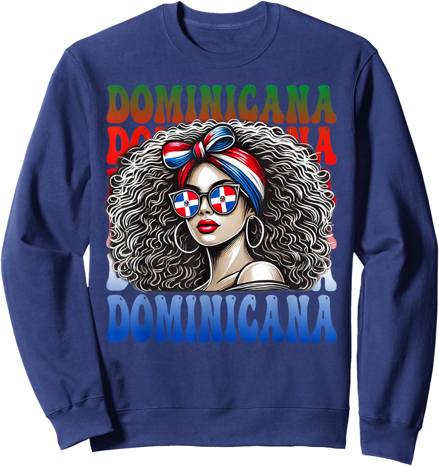 Dominicana Afro Latina Girl - Pride Heritage Dominican Woman Sweatshirt - Sweatshirt | Navy