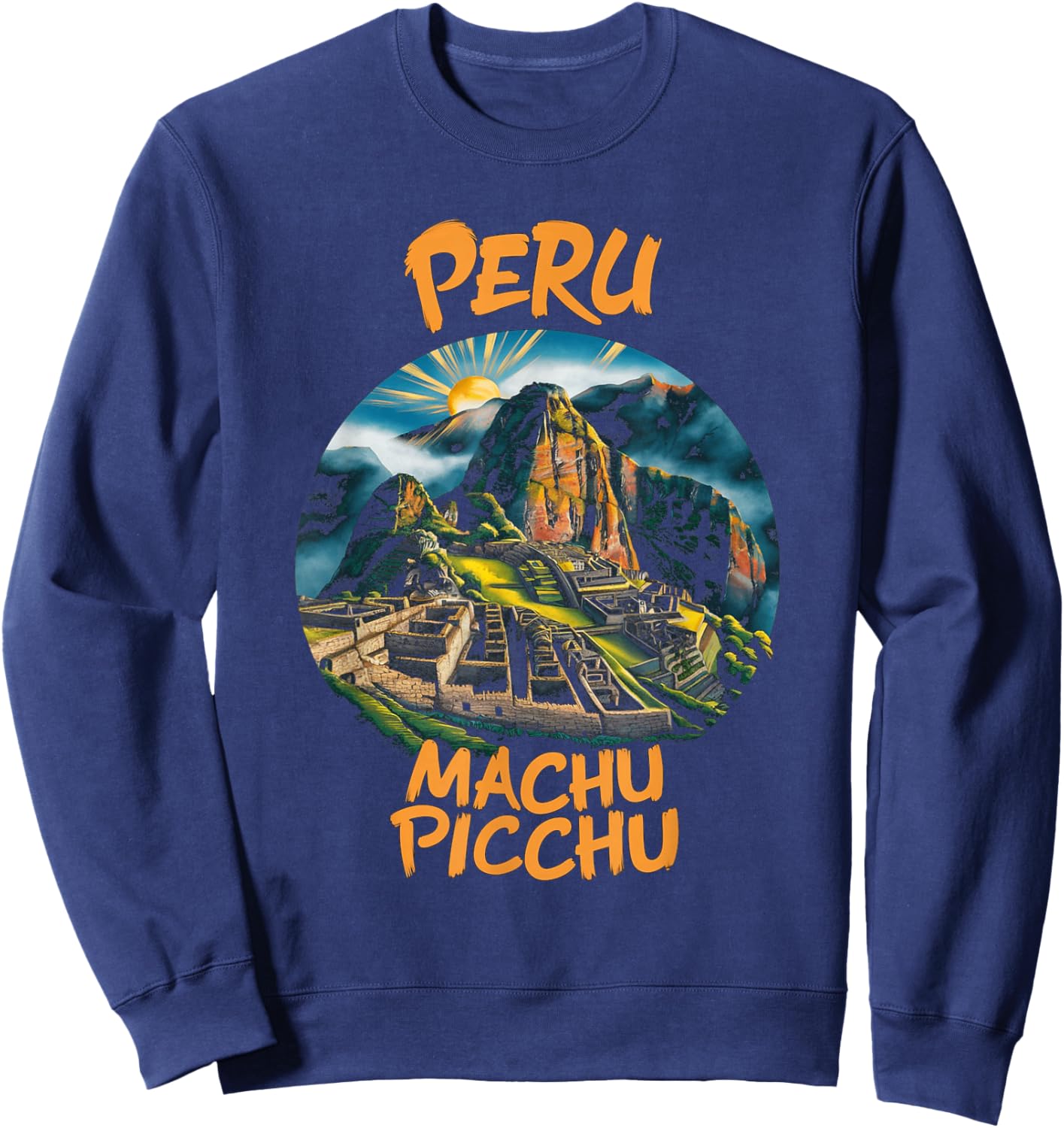 Explore The Beauty of Peru With Machu Picchu Sunrise Sweatshirt - Sweatshirt | Navy