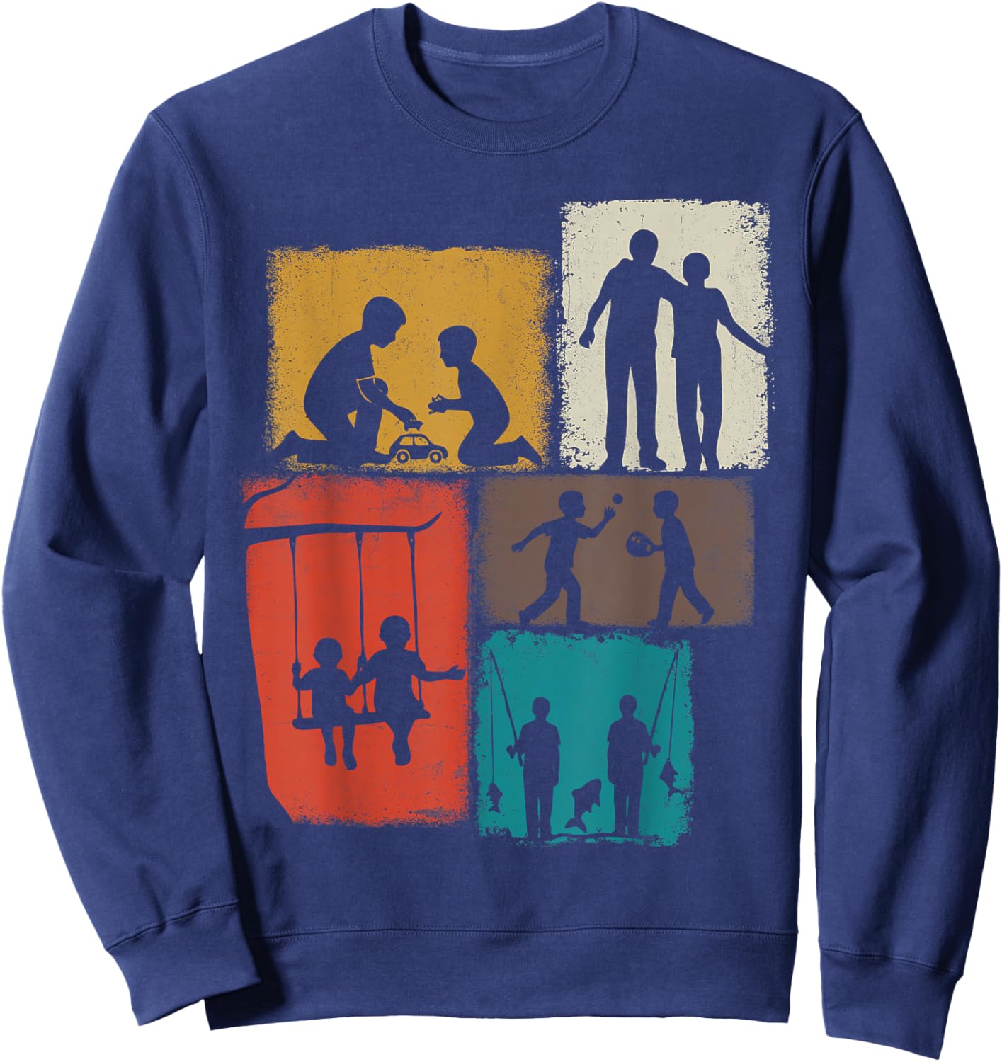 Brother Vintage Collage Boy Bro Sweatshirt - Sweatshirt | Navy