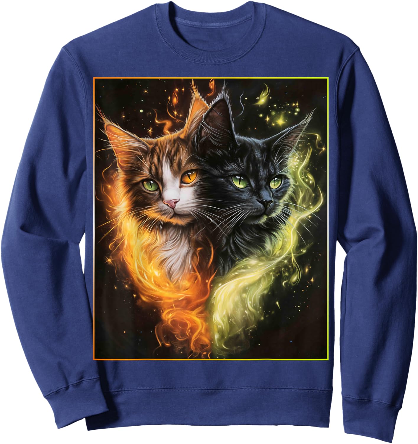 Cute Magical Cat Kitten Fantasy Art Design Sweatshirt - Sweatshirt | Navy