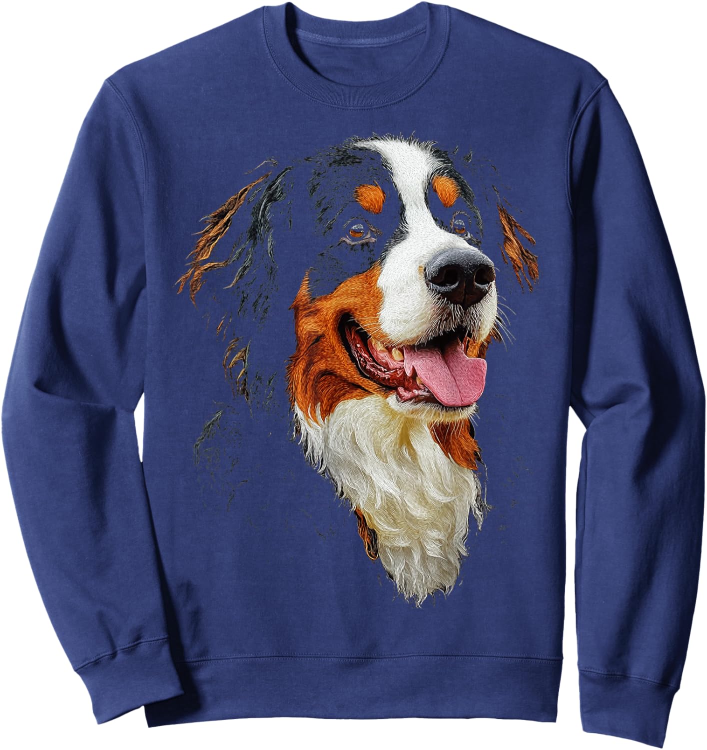 Bernese Mountain Dog Motif Pet Art Bernese Mountain Sweatshirt - Sweatshirt | Navy