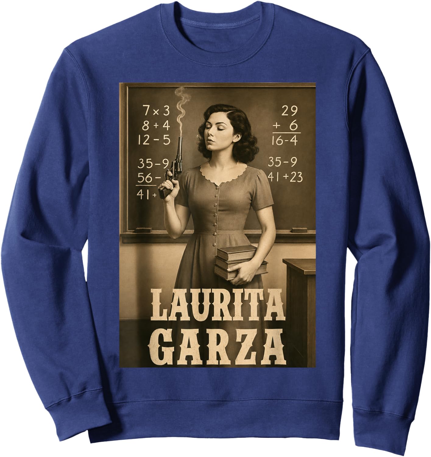 Laurita Garza Vintage Western Teacher Scene Sweatshirt - Sweatshirt | Navy