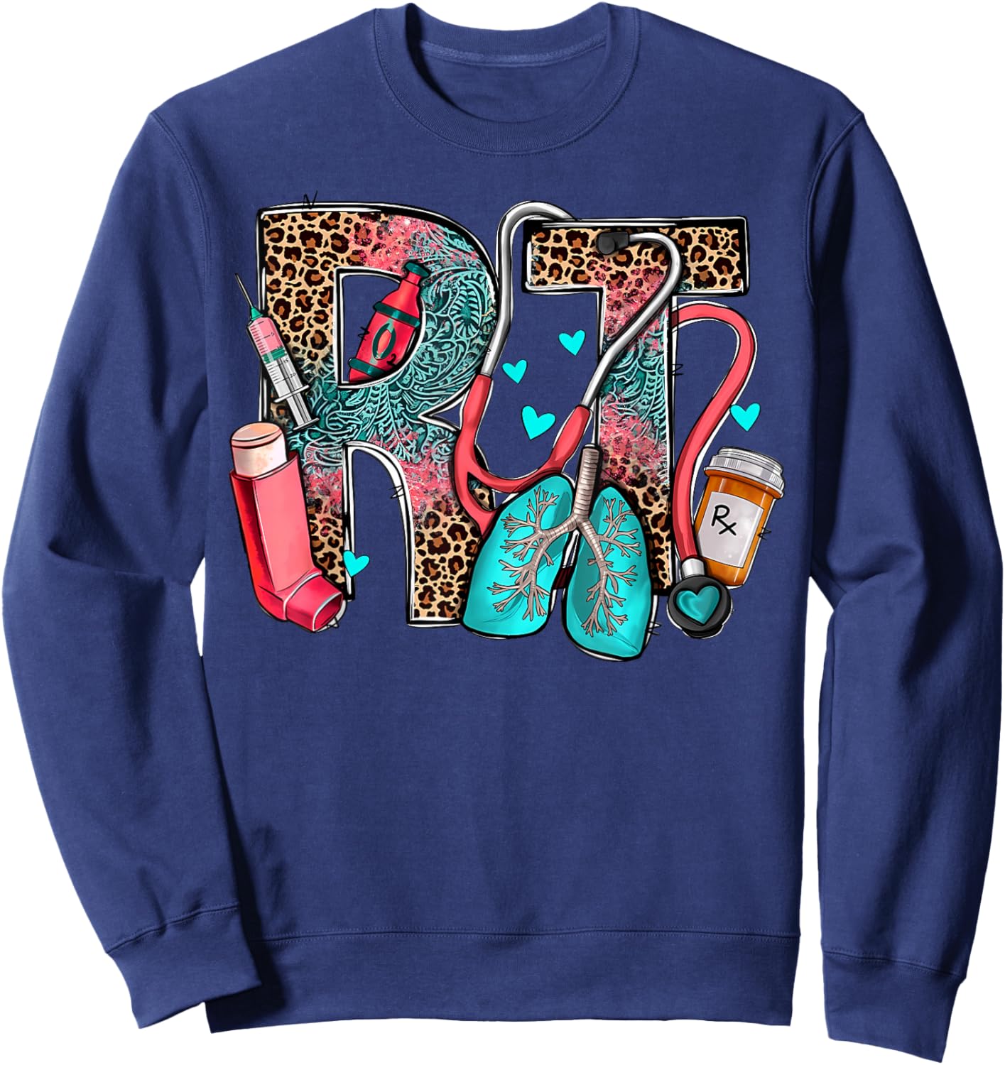Rt Respiratory Therapist Stethoscope Nurse Western Nursing Sweatshirt - Sweatshirt | Navy