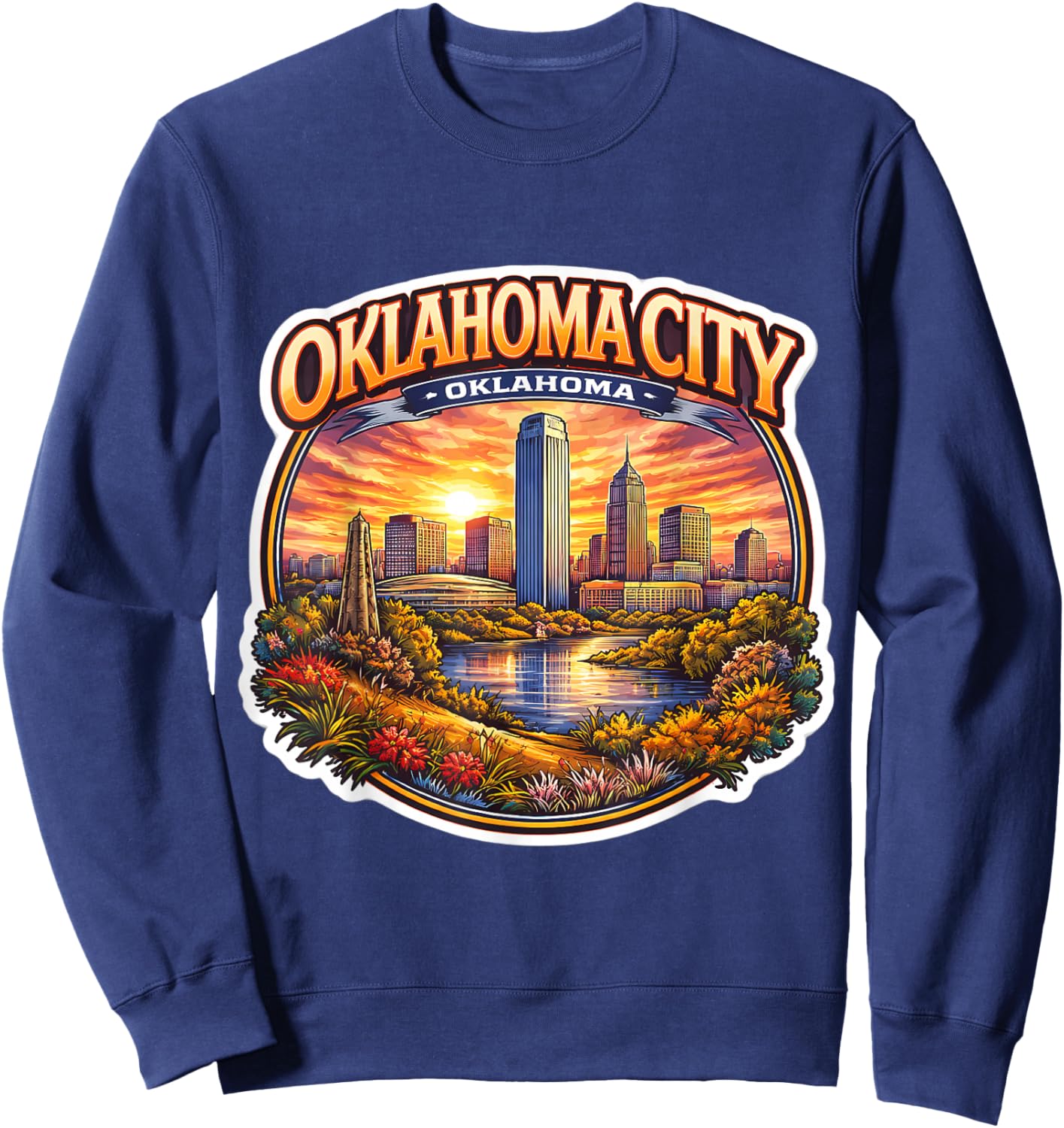 Oklahoma City Souvenir State Capital Vintage Memorabilia OKC Sweatshirt - Sweatshirt | Navy