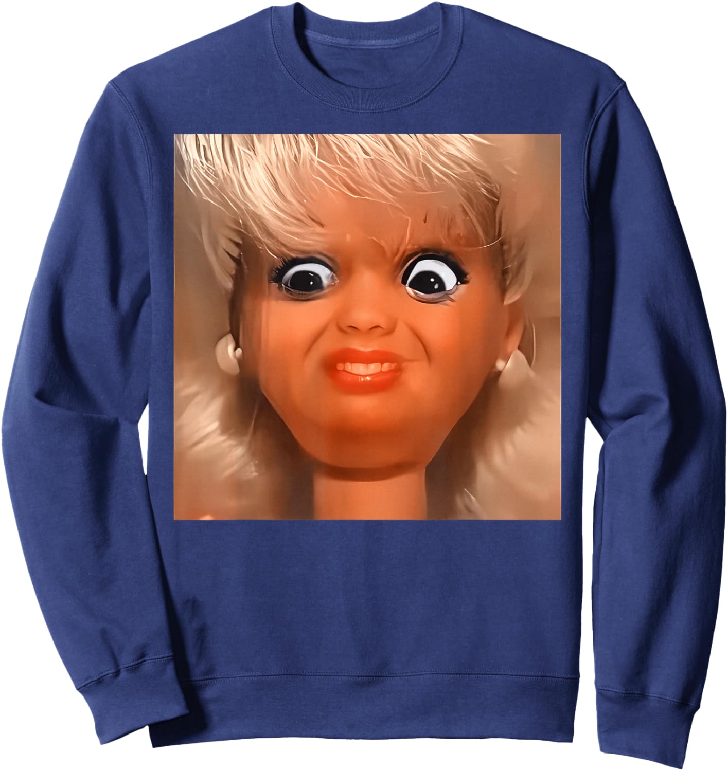 Disgusted Face Meme Doll Babe X Only Baby Love Date Fans Sweatshirt - Sweatshirt | Navy