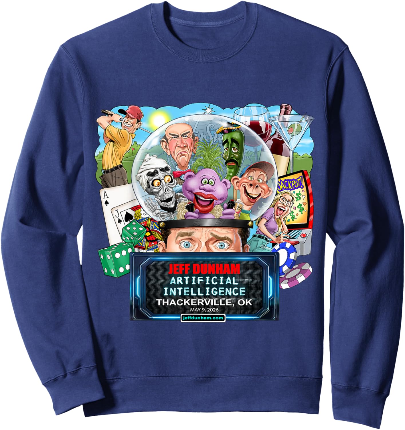 Jeff Dunham Thackerville, OK (2026) Sweatshirt - Sweatshirt | Navy