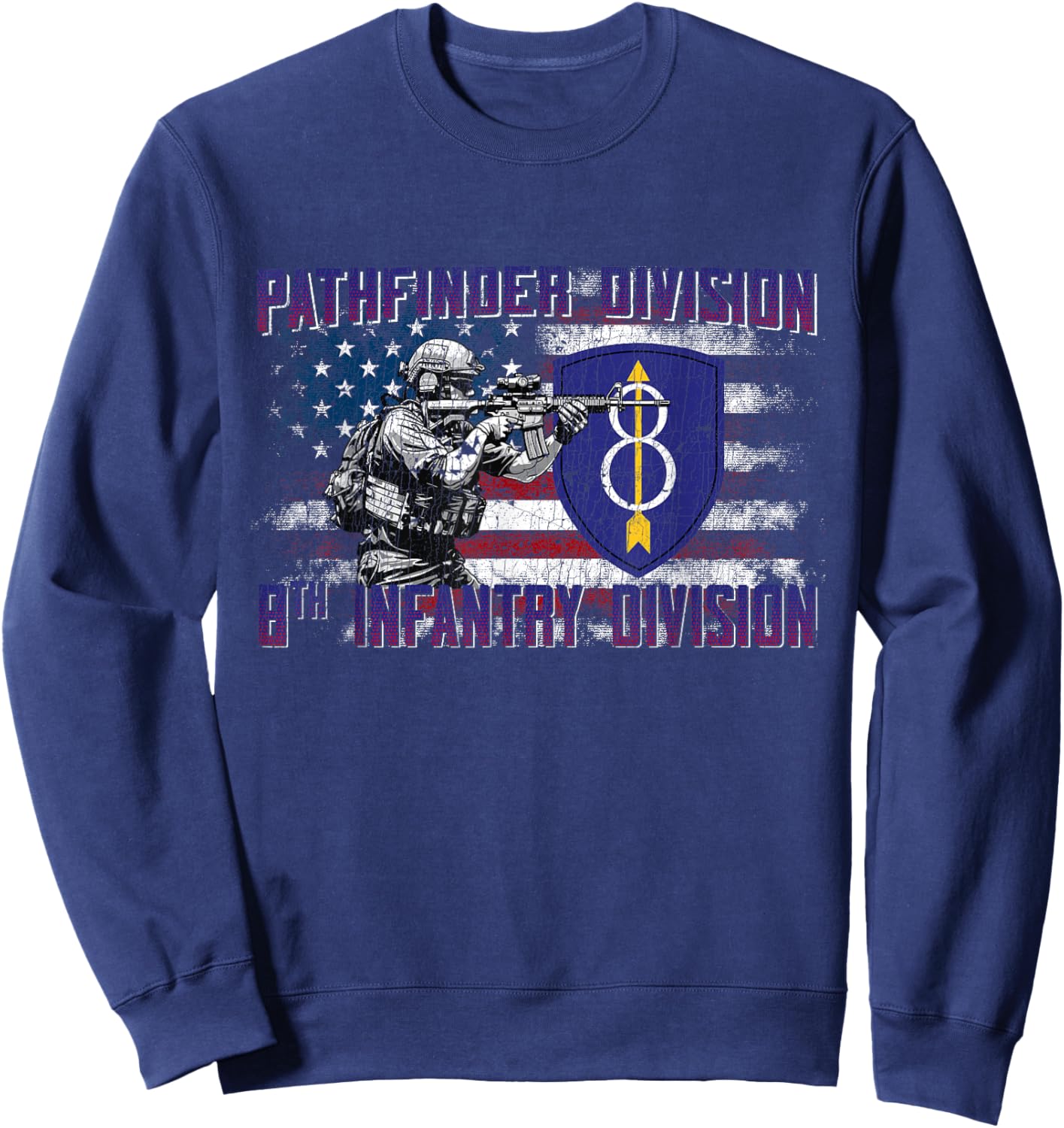 8th Infantry Division 8th ID Golden Arrow Division Gifts Sweatshirt - Sweatshirt | Navy