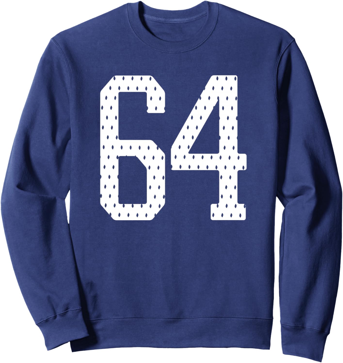 Number 64 Sports Team 64th Jersey Varsity Birthday Football Sweatshirt - Sweatshirt | Navy