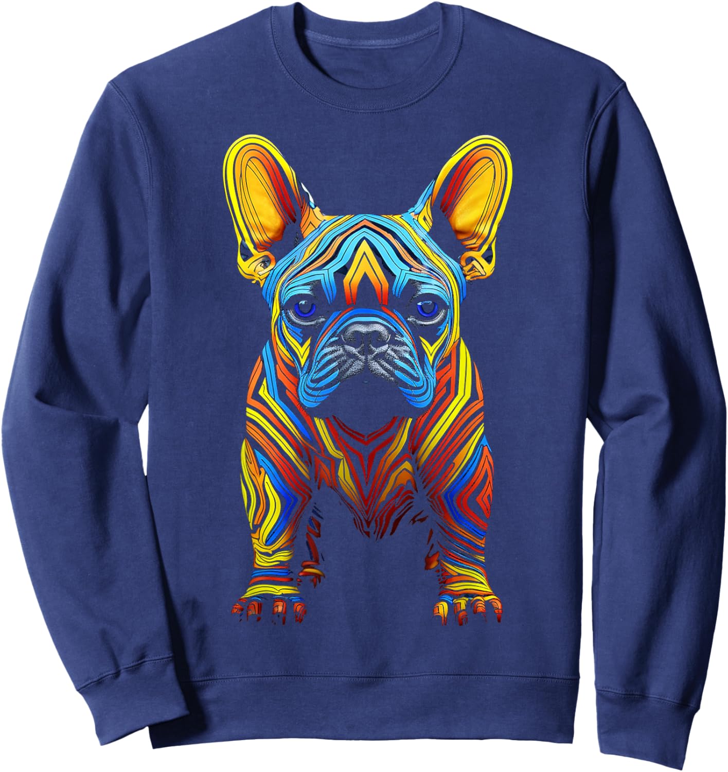 French Bulldog Motif Pet Art Dog French Bulldog Sweatshirt - Sweatshirt | Navy