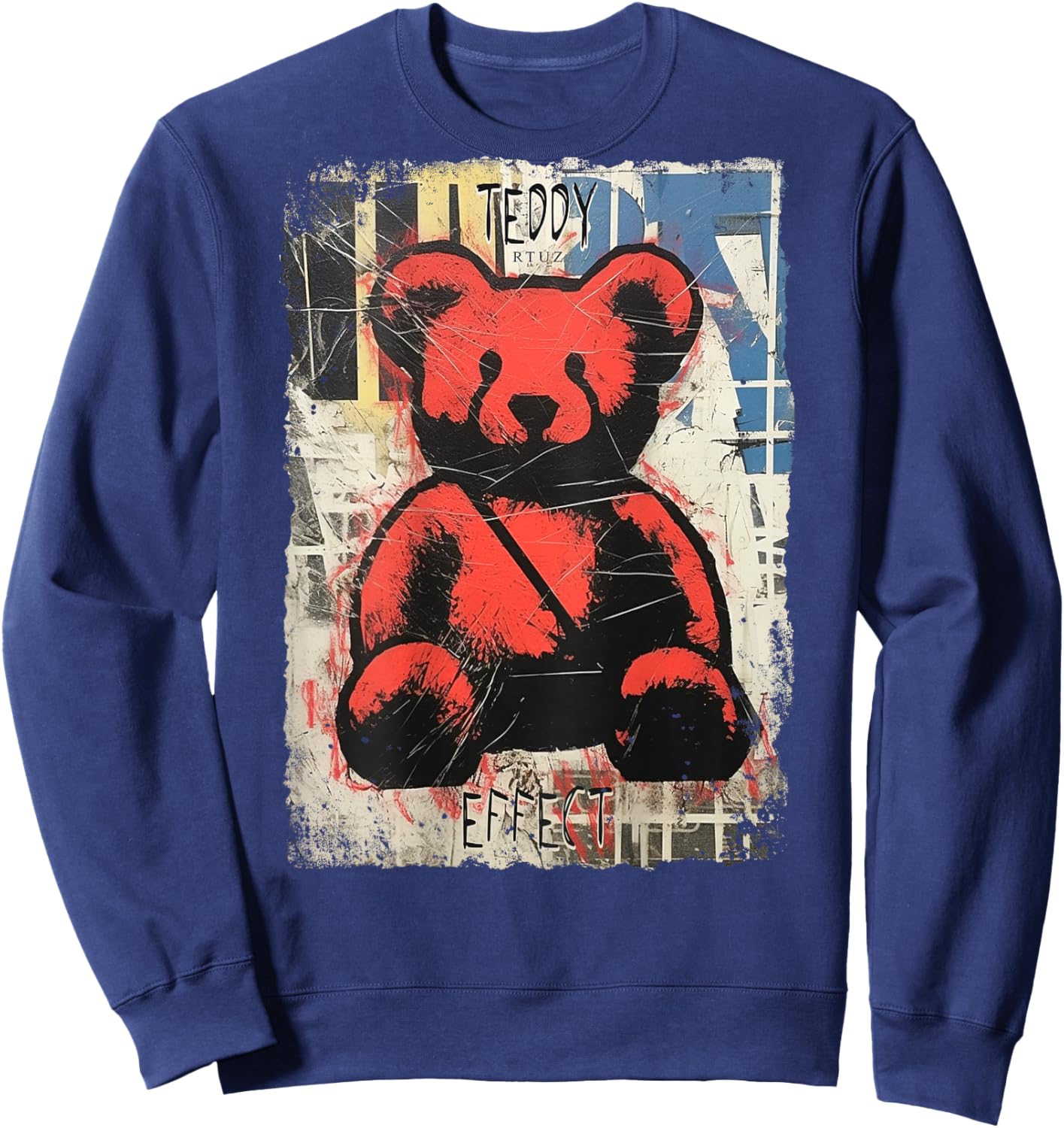 RTUZ Hip Hop Vintage Edgy Urban Y2K Back Print Streetwear - -Adults & Kids - Black - Small - Classic Sleeve - Crew Collar - Cotton & Polyester - Machine Wash Sweatshirt - Sweatshirt | Navy