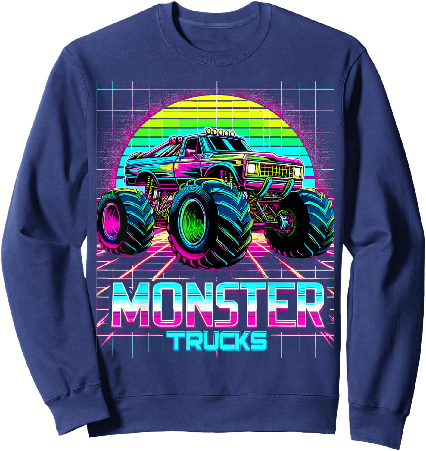 Monster Truck Retro Sweatshirt - Sweatshirt | Navy