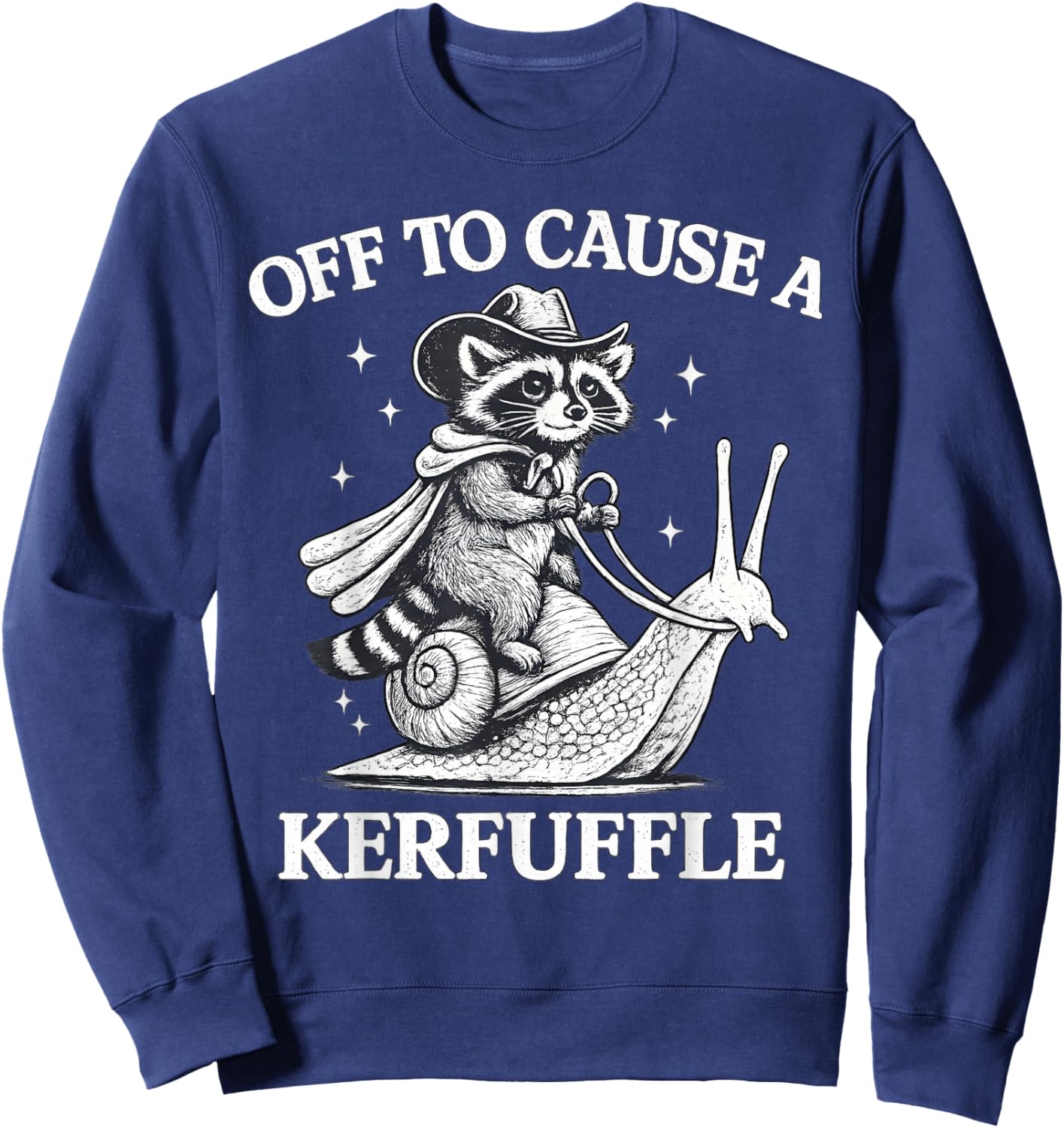Off to Cause A Kerfuffle Raccoon Vintage Sweatshirt - Sweatshirt | Navy