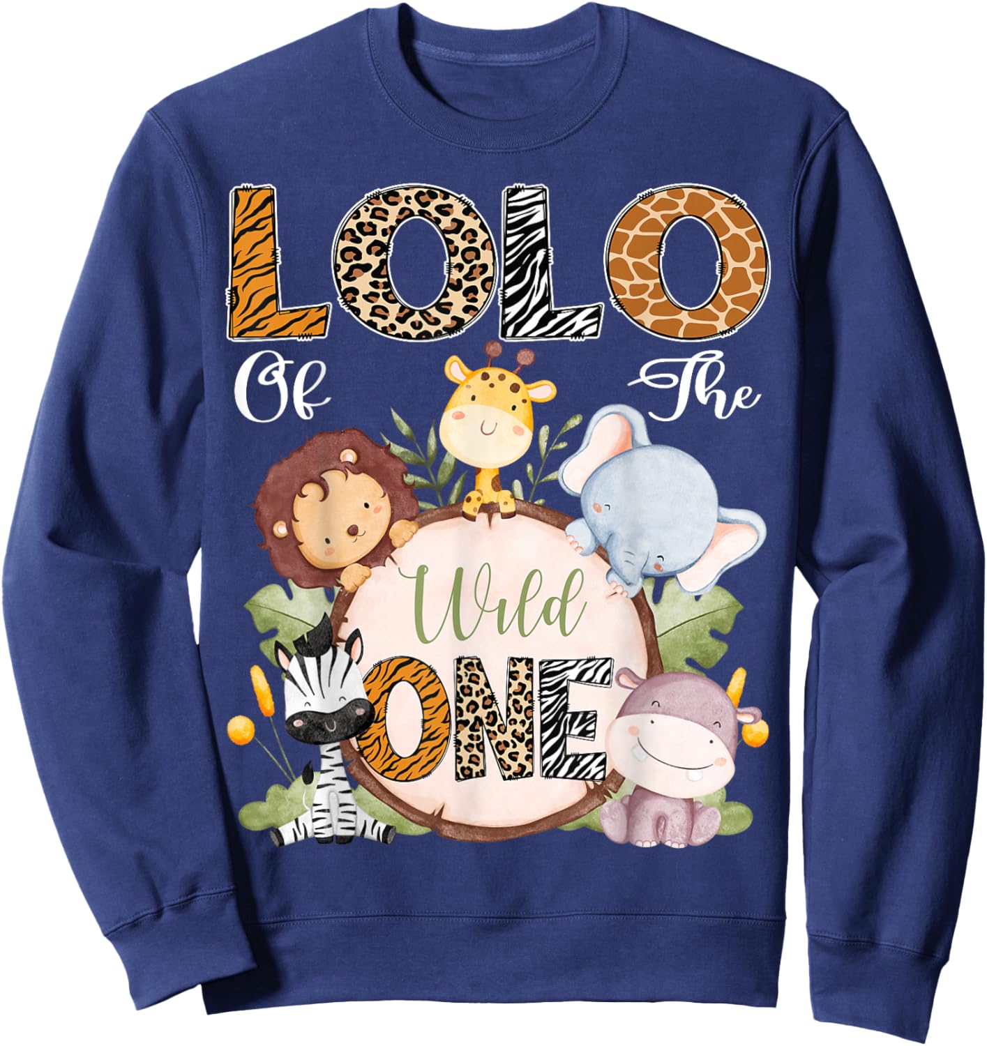 Lolo Of The Wild One 1St Birthday Safari Woodland Sweatshirt - Sweatshirt | Navy