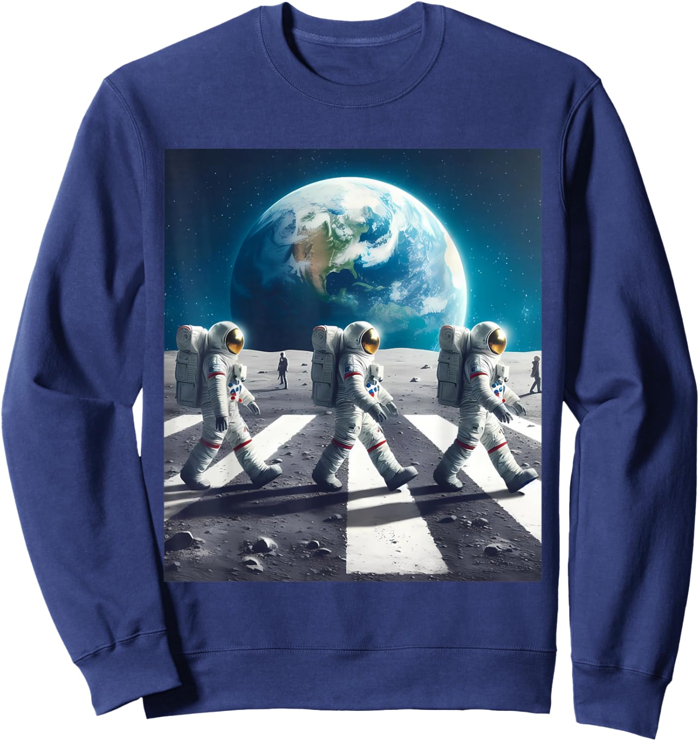 Abbey rd Crossing Moon Walk Beatle Astronauts Sweatshirt - Sweatshirt | Navy