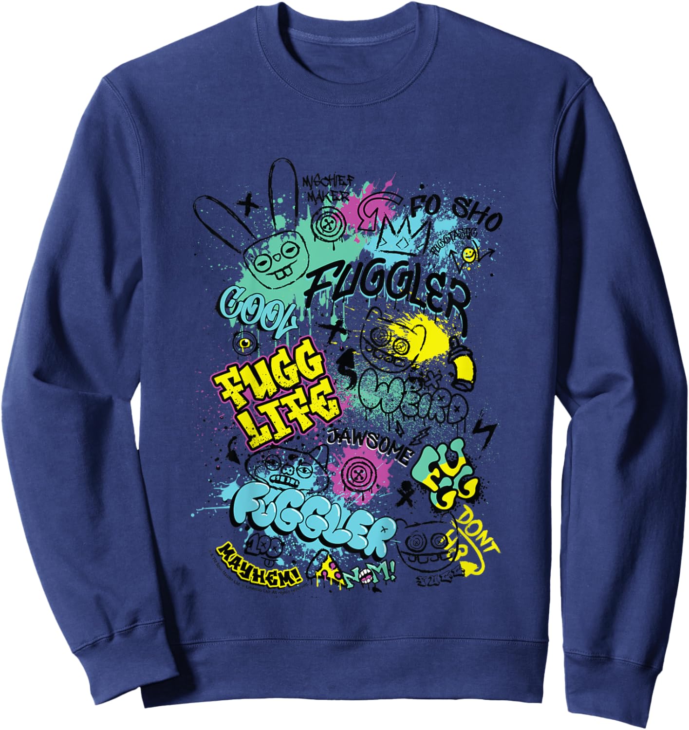 Fuggler Funny Ugly Monsters Graffiti Tags Kids Sweatshirt - Sweatshirt | Navy