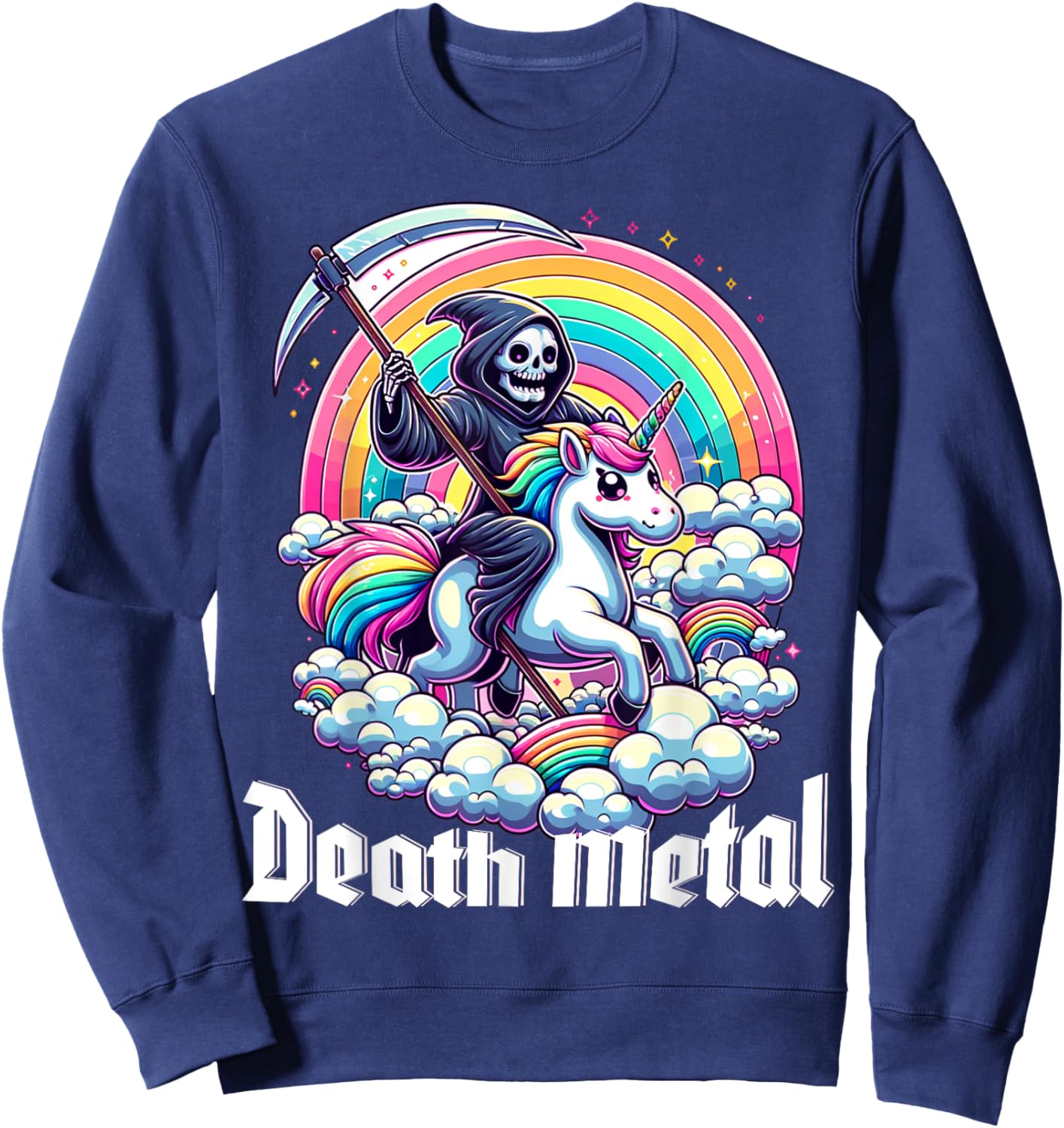 Unicorn Death Metal Sweatshirt - Sweatshirt | Navy