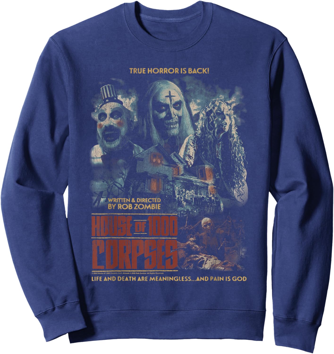 Rob Zombie Collage Poster Horror Movie Sweatshirt - Sweatshirt | Navy