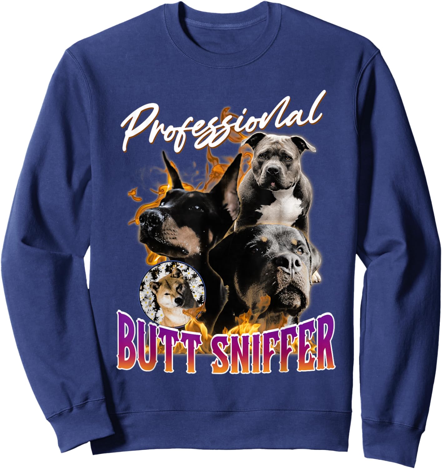 Unwearable Aduld Humor Professional Butt Sniffer Sweatshirt - Sweatshirt | Navy