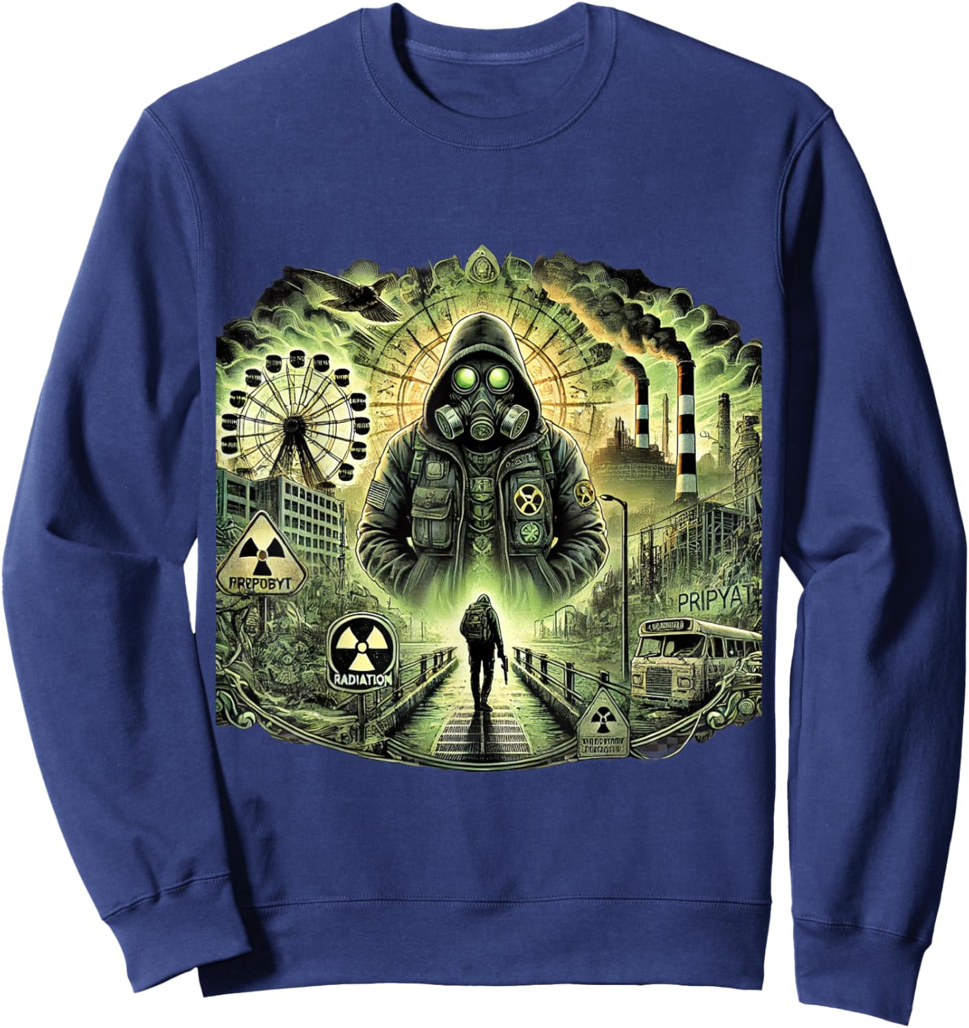 Chernobyl Radiation Zone, Abandoned Pripyat, Stalker Game Sweatshirt - Sweatshirt | Navy
