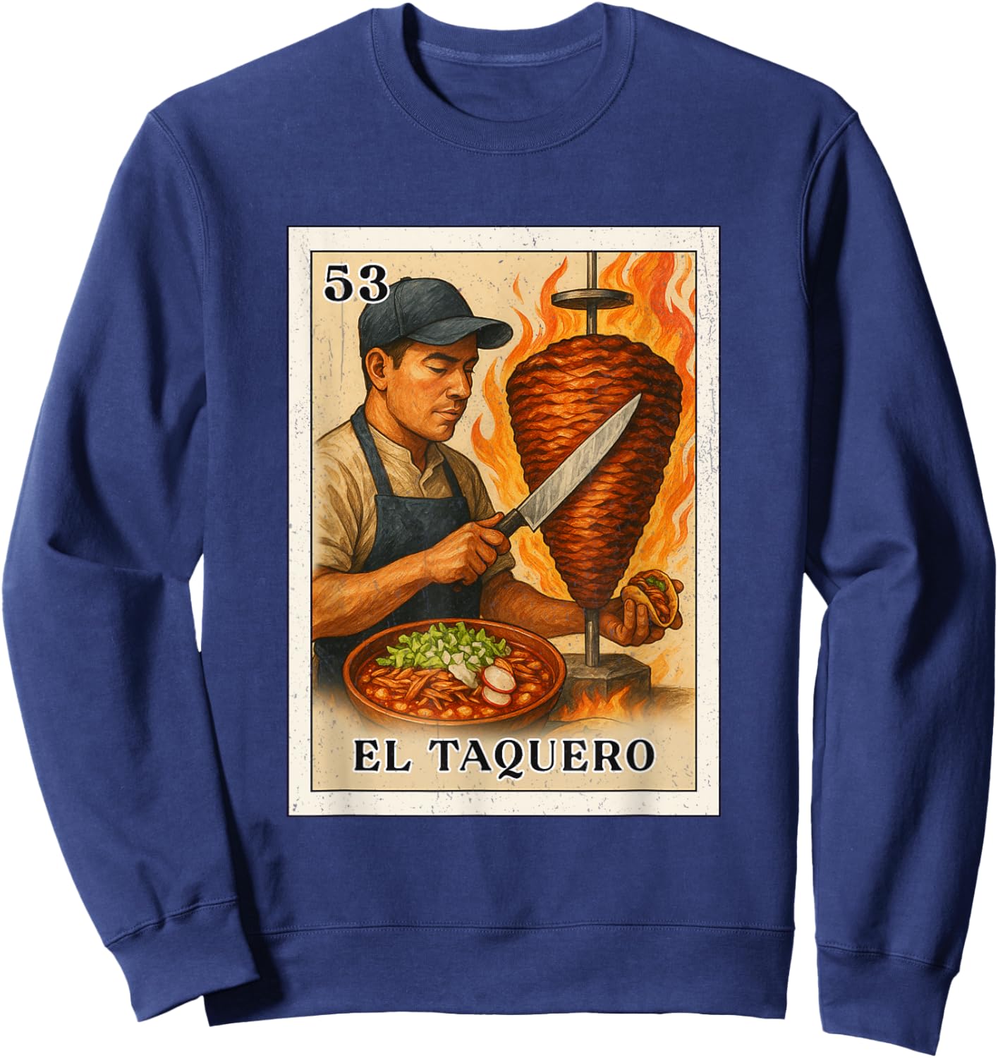 EL TAQUERO Mexican Street Food Sweatshirt - Sweatshirt | Navy