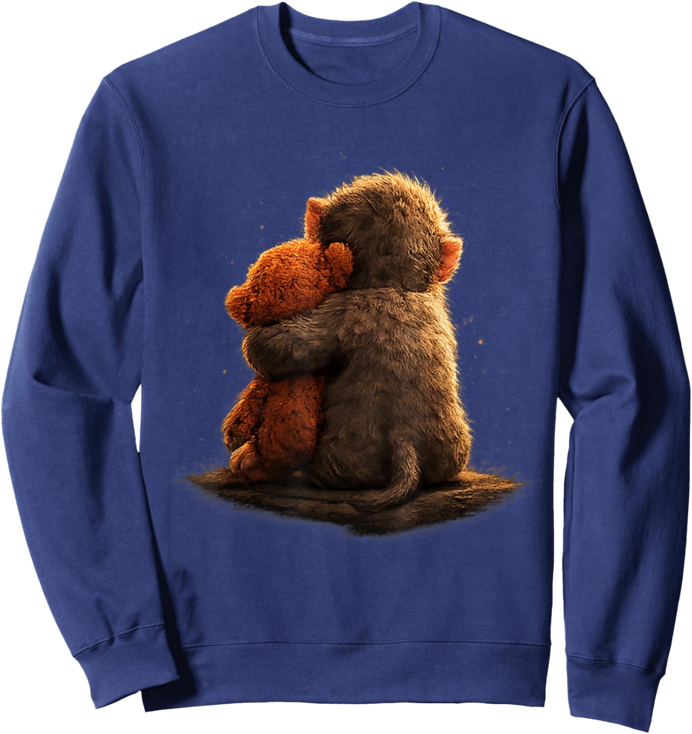 Cute Baby Monkey Punch Viral Zoo Japan Design Sweatshirt - Sweatshirt | Navy