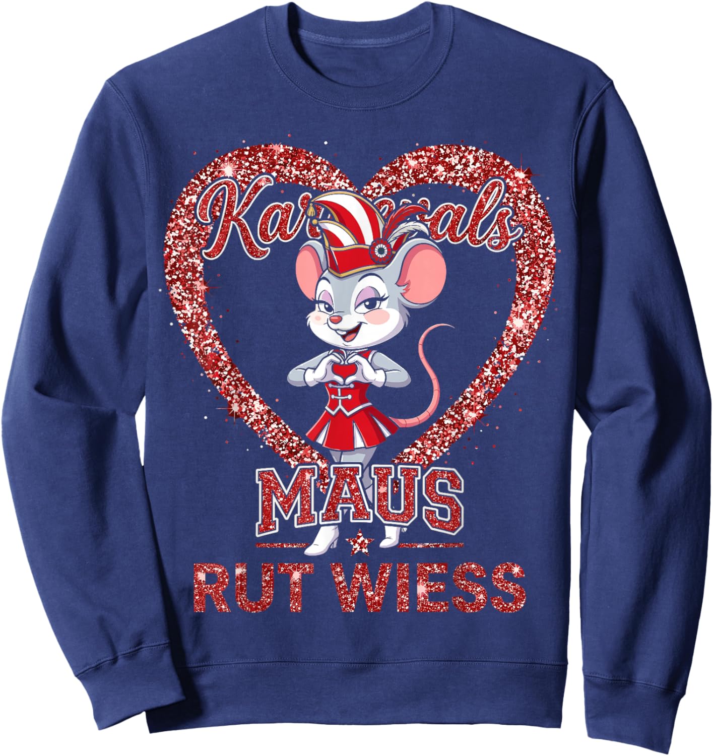 Carnival Mouse Rut Wess Cologne Fancy Dress Red White Look Sweatshirt - Sweatshirt | Navy