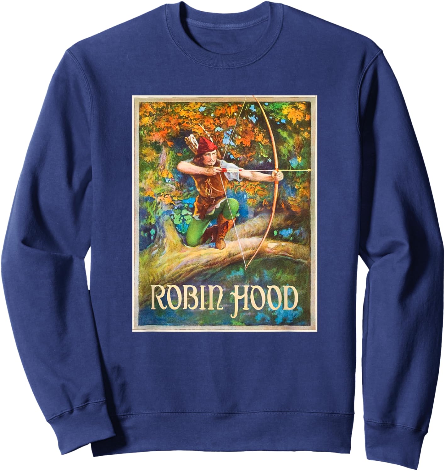 Robin Hood Hiding in The Trees With a Bow and Arrow Sweatshirt - Sweatshirt | Navy