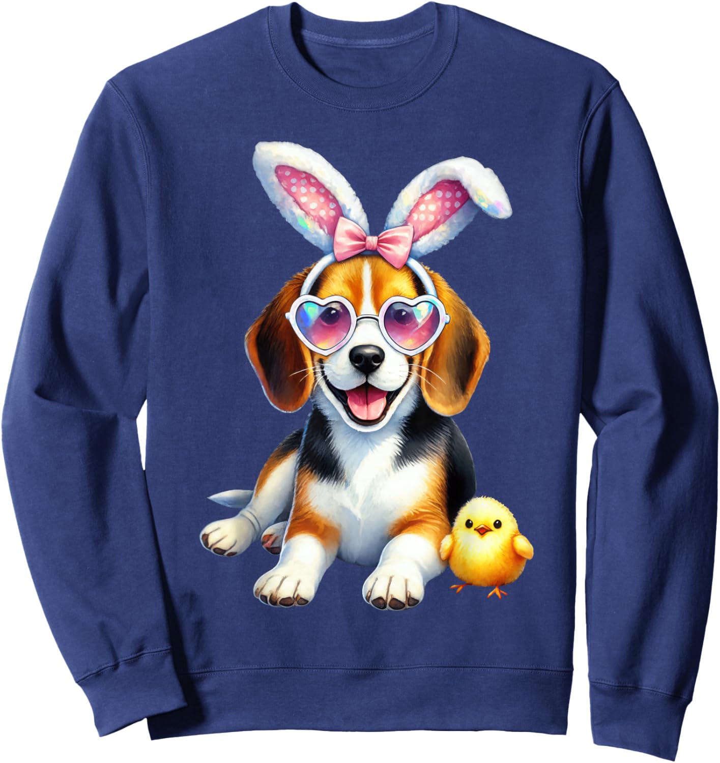 Lunettes de Pâques Beagle Dog Mom Spring Easter Bunny Oreilles Sweatshirt - Sweatshirt | Navy