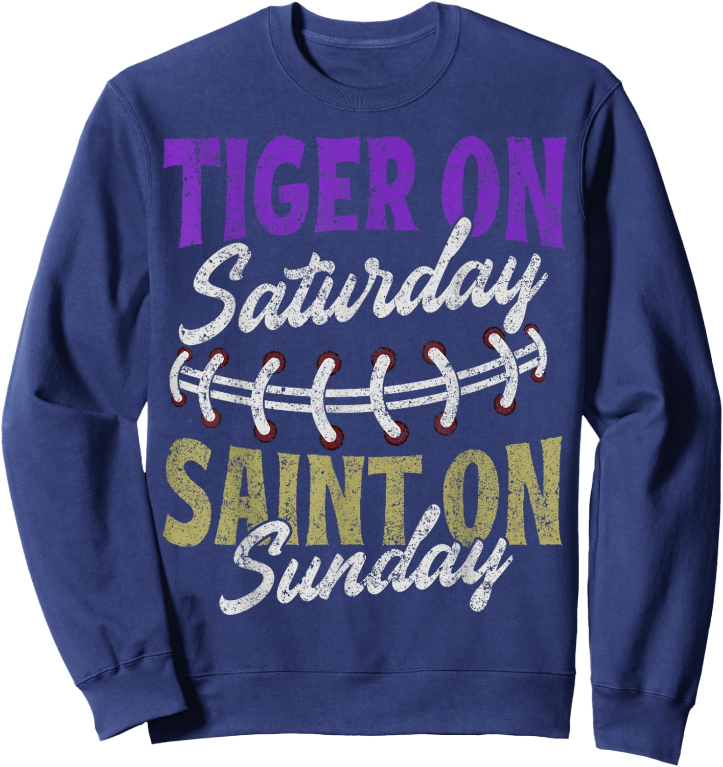 Tiger on Saturday Saint on Sunday Vintage Sweatshirt - Sweatshirt | Navy