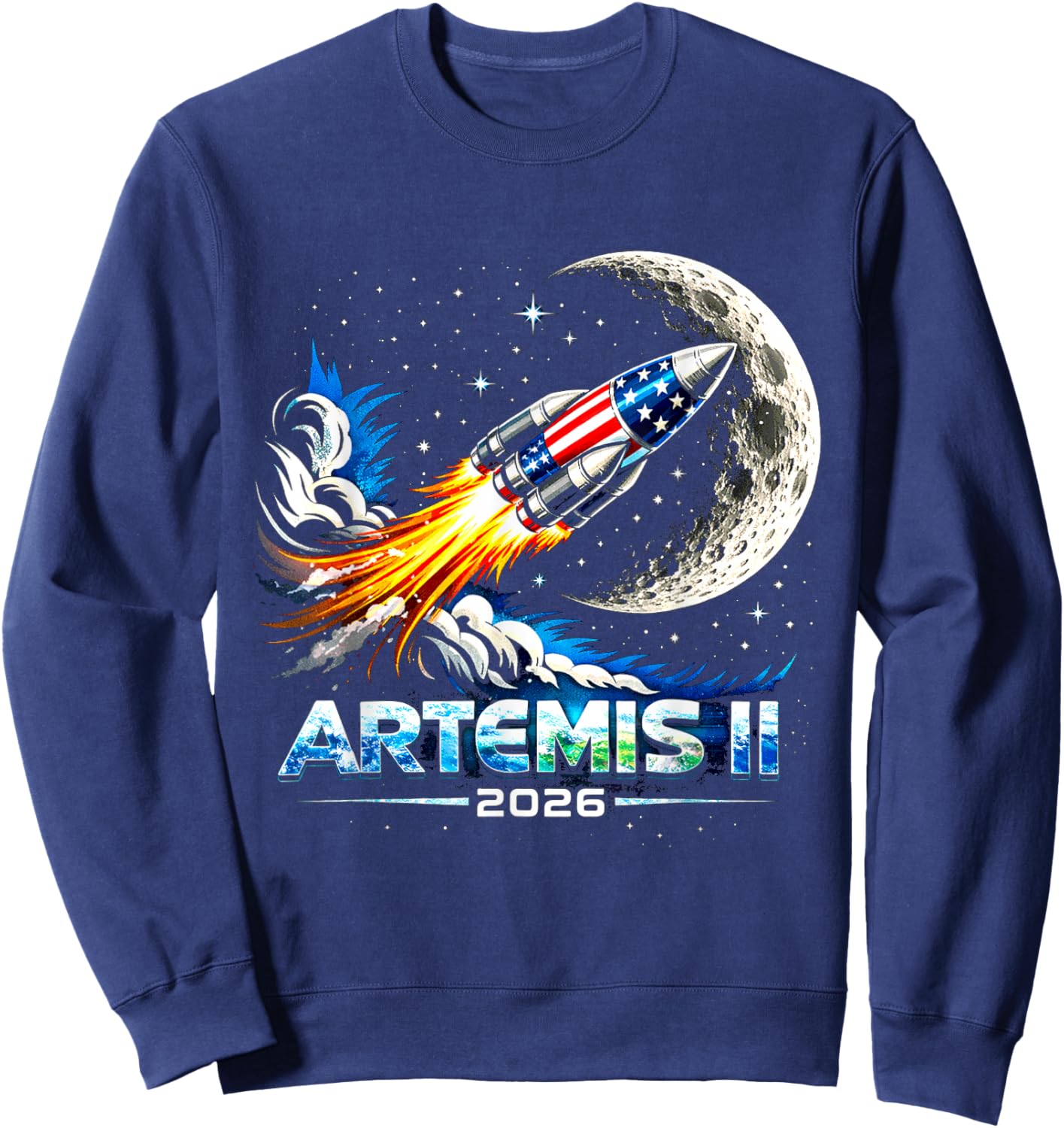 Artemis II 2026 Rocket Launch Mission to The Moon Artemis 2 Sweatshirt - Sweatshirt | Navy