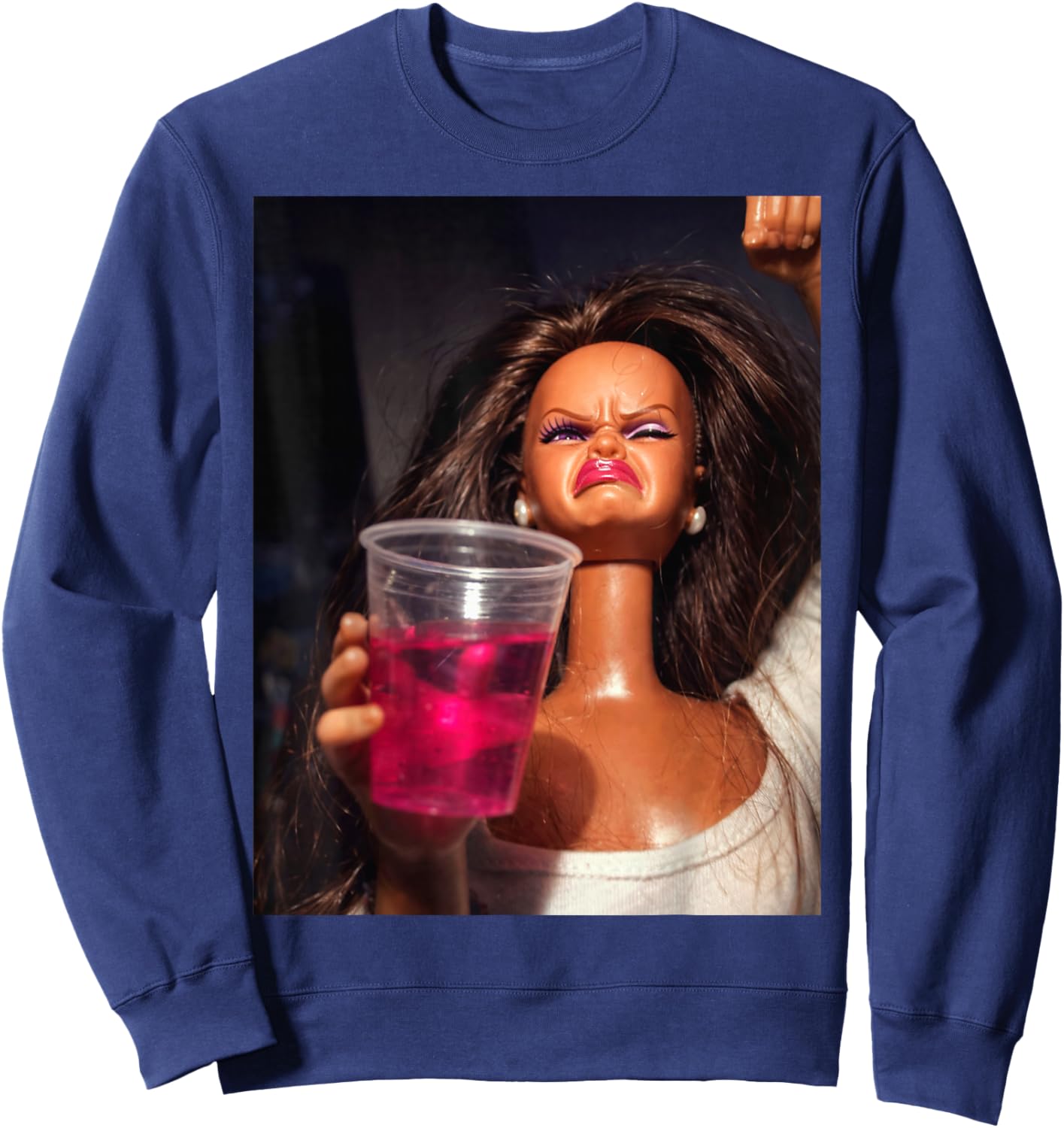 Disgusted FACE Meme DOLL Babe X Only Cute Baby Love Fans Sweatshirt - Sweatshirt | Navy