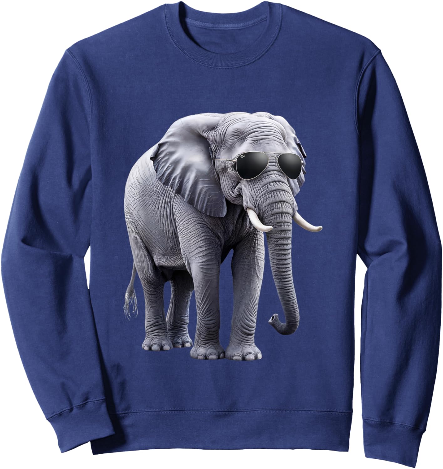 Cool Elephant with Sunglasses - Funny Design Sweatshirt - Sweatshirt | Navy